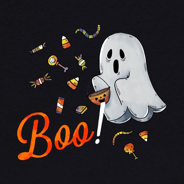 Trick or Treat Ghost by superdupertees